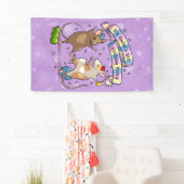 Banderoles Dancing Mice Nom et âge Bonne fête d'anniversaire (En situation)