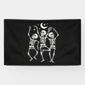 Banderoles Dancing Skeleton Joyeux Halloween Skull d'automne (Horizontal)