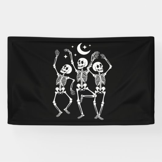 Banderoles Dancing Skeleton Joyeux Halloween Skull d'automne (Horizontal)
