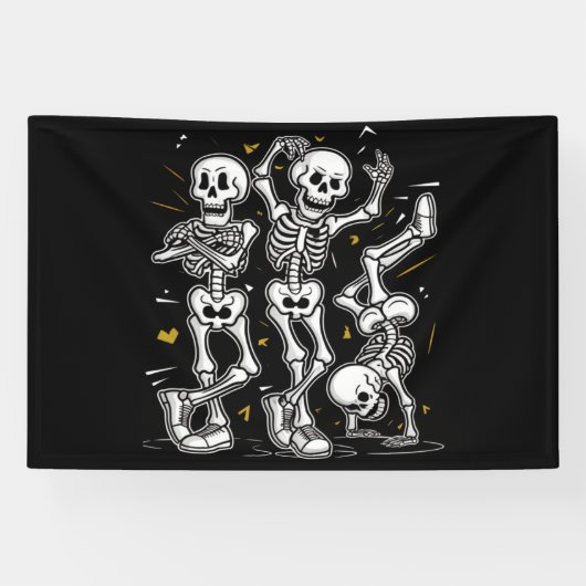 Banderoles Dancing Skeletons Dance Challenge Halloween (Horizontal)