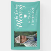 Banderoles Dans la mémoire aimante | Photo commémorative Turq (Vertical)