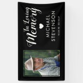 Banderoles Dans la mémoire aimante | Photo funéraire (Vertical)