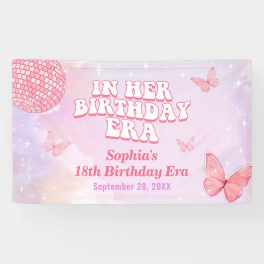 Banderoles Dans son anniversaire fête d'anniversaire (Horizontal)