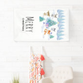 Banderoles Danse Animaux de forêt Noël Aquarelle (En situation)