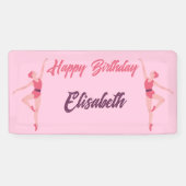 Banderoles Danse Ballerina Personnalisé Joyeux Anniversaire r (Horizontal)
