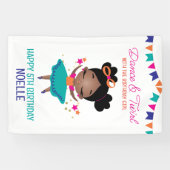 Banderoles Danse & Twirl Anniversaire Fille colorée (Horizontal)