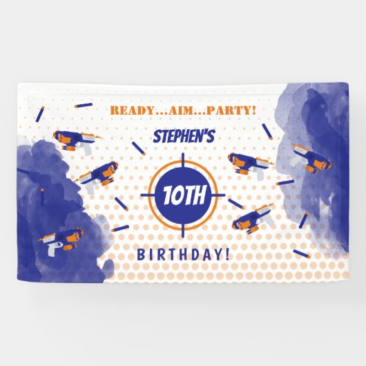 Banderoles Dart Gun Bataille War Boys Anniversaire (Horizontal)