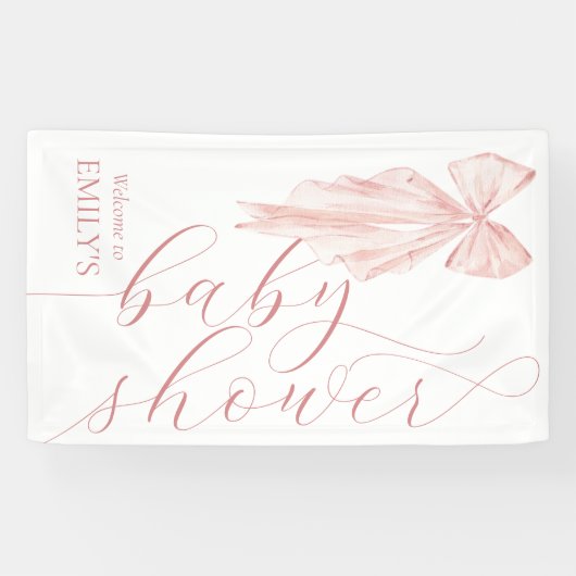 Banderoles de Baby shower de la fille rose de la ceinture ve (Horizontal)