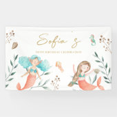 Banderoles De mignonnes sirènes sous la mer (Horizontal)