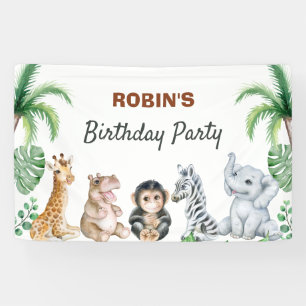 Banderoles De mignons animaux de bébé safari