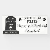 Banderoles Décès moderne à mes 40 crânes 50e anniversaire fêt (Horizontal)