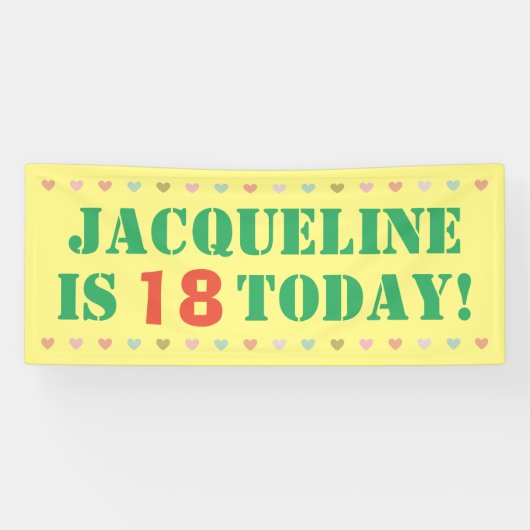 Banderoles Déclaration d'anniversaire 18 ans (Horizontal)