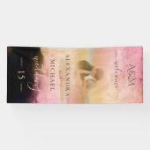 Banderoles Décontracté Cream Black Abstrait Overlay Photo Mar (Horizontal)