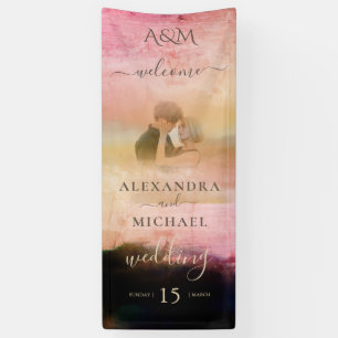 Banderoles Décontracté Cream Black Abstrait Overlay Photo Mar