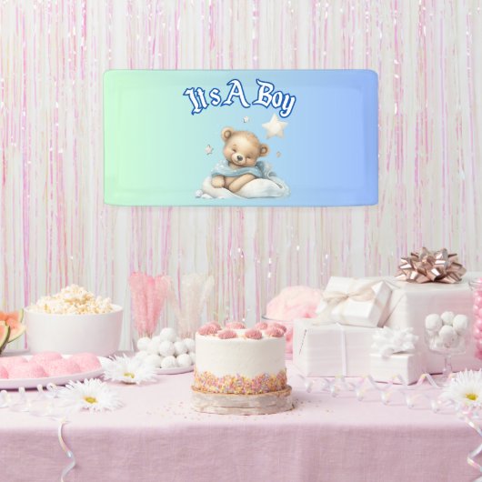 Banderoles Décor Baby shower "It’s A Boy" - Teddy Bear (Fête)