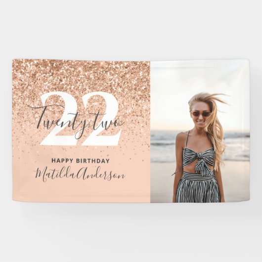 Banderoles Décor d'anniversaire chic de parties scintillant m (Horizontal)