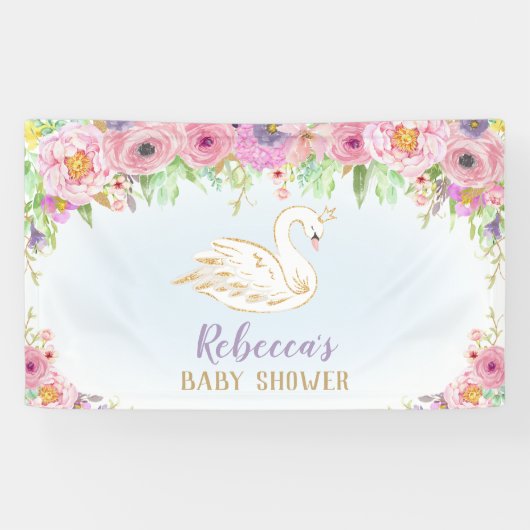 Banderoles Décor du Baby shower Princess Swan (Horizontal)