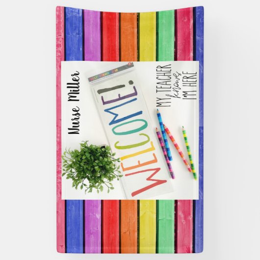 Banderoles Décor du mur d'infirmières; BIENVENUE, Rainbow Art (Vertical)