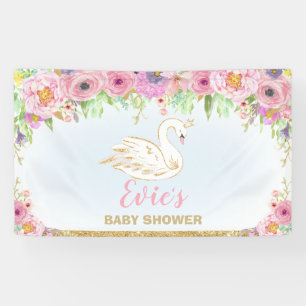 Banderoles Décor Floral Baby shower Princess Swan Princess
