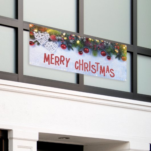 Banderoles Décor hiver Ornements Joyeux Noël extérieur (Bâtiment extérieur)