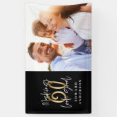 Banderoles Décor photo moderne noir et or à 60 ans (Vertical)