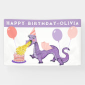 Banderoles Décoration de fête d'anniversaire de dragon (Horizontal)