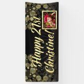 Banderoles Décoration de fête d'anniversaire de photo d'or (Vertical)