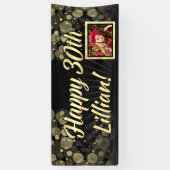 Banderoles Décoration de fête d'anniversaire de photo d'or (Vertical)