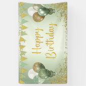 Banderoles Décorations de joyeux anniversaire vert sauge pour (Vertical)