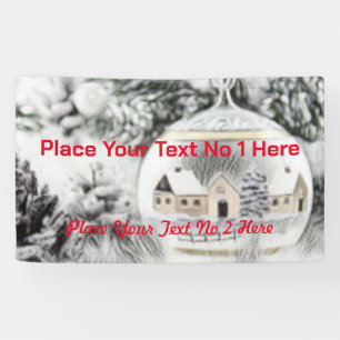 Banderoles Décorations de Noël Vintage Ornements Aquarelle