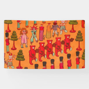 Banderoles Défilé de jouets de Noël vintage 1907 Magazine Puc