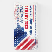 Banderoles Défilé du 4 juillet Compagnie Rouge Blanc Bleu Été (Verticale)