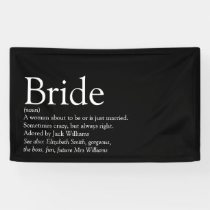 Banderoles Définition de la mariée Enterrement de vie de jeun
