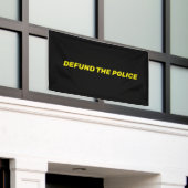 Banderoles Defund La police typographie jaune noir moderne (Bâtiment extérieur)