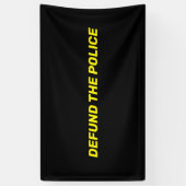 Banderoles Defund La police typographie jaune noir moderne (Vertical)
