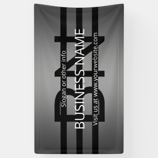 Banderoles Dégradé gris moderne et bandes noires horizontales (Vertical)