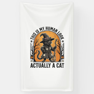 Banderoles Déguisement de chat Halloween drôle vintage sorciè