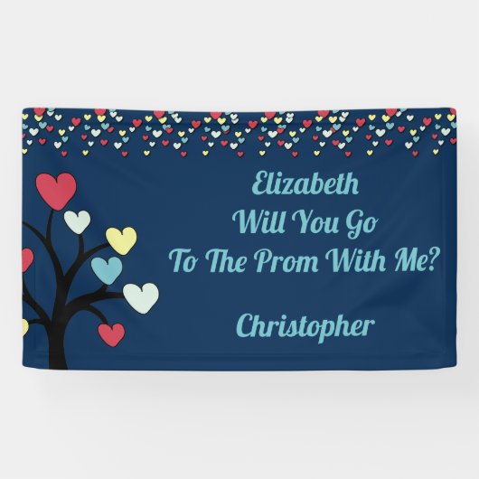 Banderoles Demander Au Prom Love Heart (Horizontal)