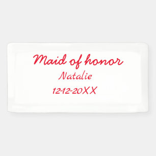 Banderoles Demoiselle d'honneur ajouter nom date année texte