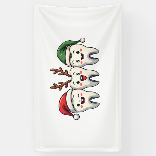 Banderoles Dentiste Noël Dental Père Noël Floss Xmas Tree (Vertical)