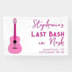 Banderoles Dernier Bassin de Guitare Rose à Nash Bachelorette