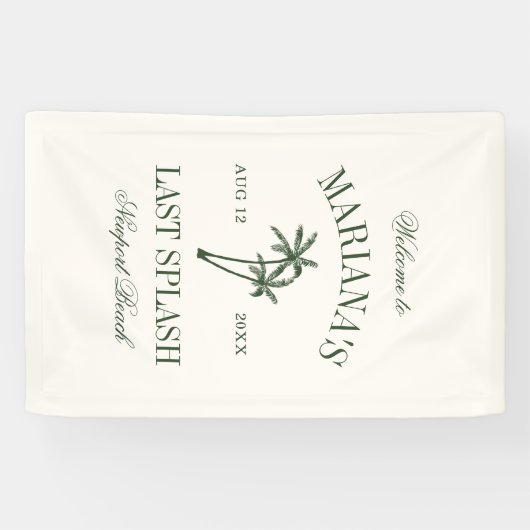 Banderoles Dernier Splash Beach Palms Bachelorette (Horizontal)