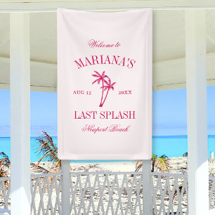 Banderoles Dernier Splash Beach Palms Hot rose Bachelorette