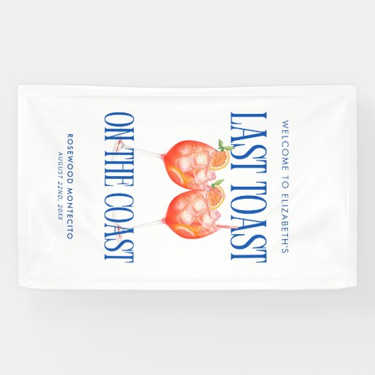 Banderoles Dernier toast sur la côte Aperol Spritz Bacheloret (Horizontal)