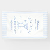 Banderoles Dernier Toast Sur La Côte Plage Bachelorette Bleue (Horizontal)