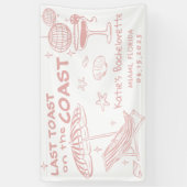 Banderoles Dernier Toast Sur La Côte Rose Bachelorette Week-E (Vertical)