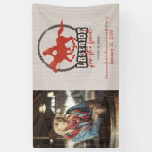 Banderoles Dernière chevauchée pour la mariée rouge rouillé (Vertical)