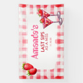 Banderoles Dernières fraises comme Miss Bachelorette En vichy (Verticale)