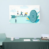 Banderoles Des hommes d'affaires courent vers l'objectif (Salon professionnel)