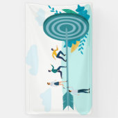 Banderoles Des hommes d'affaires courent vers l'objectif (Vertical)